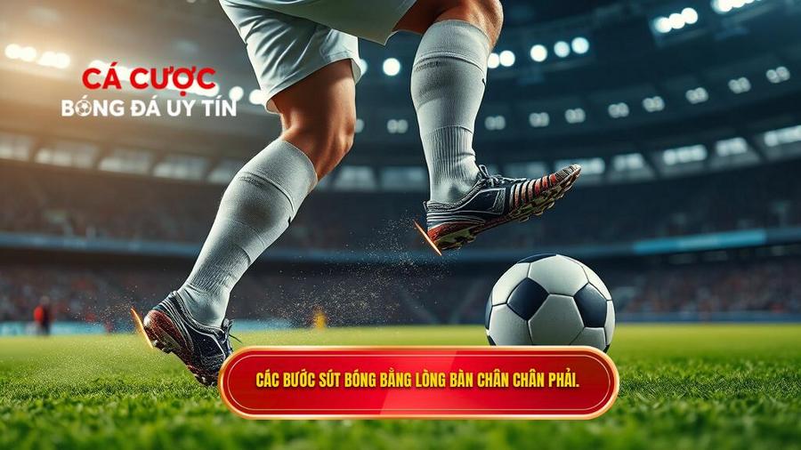 Phân tích chi tiết các bước thực hiện kỹ thuật sút bóng bằng lòng bàn chân phải